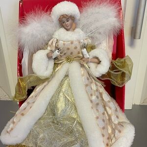 Vintage Lighted Christmas Angel Tree Top  12”H x 8”W x 5”D - NIB